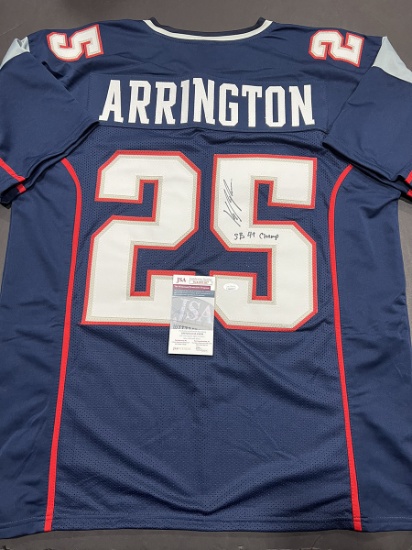 Kyle Arrington New England Patriots Autographed & Inscribed Custom Football Jersey JSA W coa