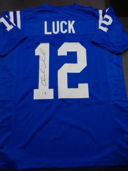 Andrew Luck Indianapolis Colts Autographed Custom Football Jersey GA coa