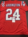 Kyle Arrington New England Patriots Autographed & Inscribed Custom Football Jersey JSA W coa