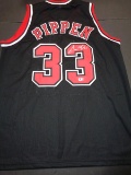 Scottie Pippen Chicago Bulls Autographed Custom Basketball Style Jersey GA coa