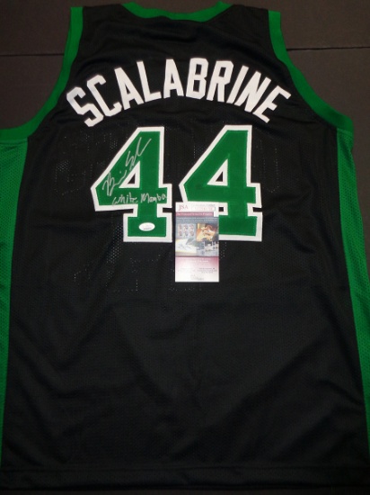 Brian Scalabrine Boston Celtics Autographed & Inscribed Custom Basketball Style Jersey JSA W coa