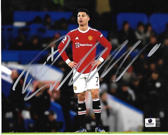 Cristiano Ronaldo Manchester United Autographed 8x10 Photo GA coa