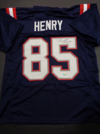 Hunter Henry New England Patriots Autographed Custom Football Jersey Beckett Hologram