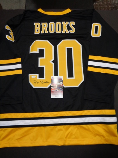 Ross Brooks Boston Bruins Autographed Custom Hockey Jersey JSA W coa