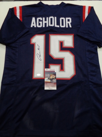 Nelson Agholor New England Patriots Autographed Custom Football Style Jersey JSA W coa