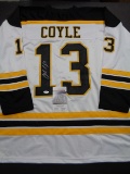 Charlie Coyle Boston Bruins Autographed Custom Hockey Jersey JSA W coa