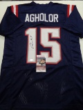 Nelson Agholor New England Patriots Autographed Custom Football Style Jersey JSA W coa