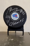 Glenn Anderson New York Rangers Autographed & Inscribed Hockey Puck Beckett Hologram
