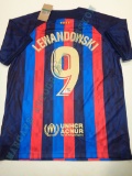 Robert Lewandowski FC Barcelona Autographed Nike 22-23 Home Jersey GA coa