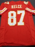 Travis Kelce Kansas City Chiefs Autographed Custom Football Jersey GA coa