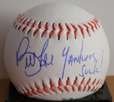 Bill Lee Boston Red Sox Autographed & Inscribed Rawlings Baseball Full Time QR Hologram