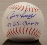 Carney Lansford Oakland A's Autographed & Inscribed Rawlings Baseball JSA W coa