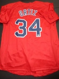 David Ortiz Boston Red Sox Autographed Custom Baseball Style Jersey GA coa