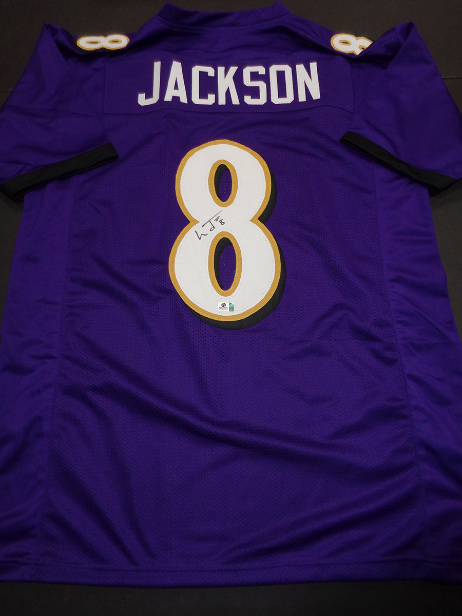 Lamar Jackson Autographed Baltimore Custom Football Jersey - JSA COA