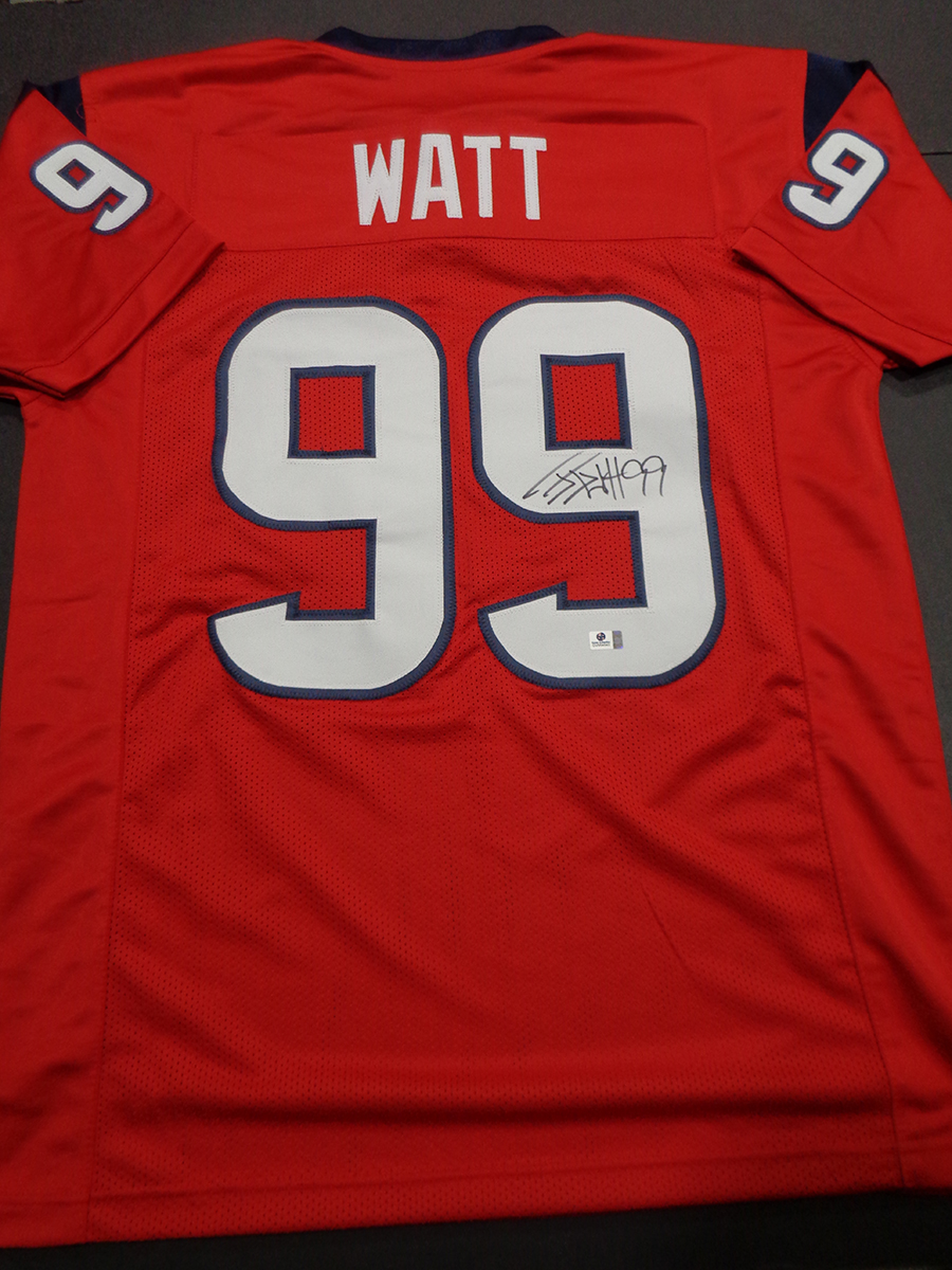 T.J. Watt Autographed Pittsburgh White Custom Football Jersey - PSA/DNA COA