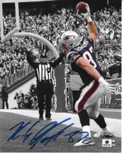 NICK FOLK SIGNED NEW ENGLAND PATRIOTS 8X10 VICTORY PHOTO WITH JSA