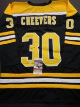 Gerry Cheevers HOF Autographed Boston Custom Hockey Jersey - JSA COA