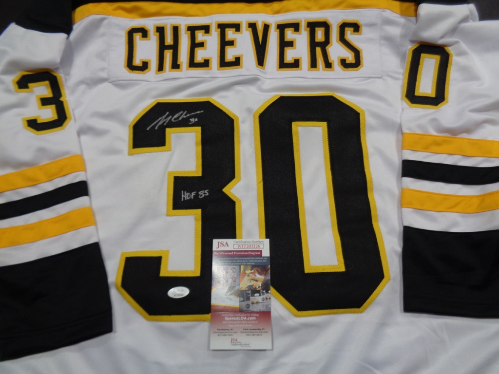 Gerry Cheevers Signed Boston Bruins Jersey Inscribed HOF 85 (JSA