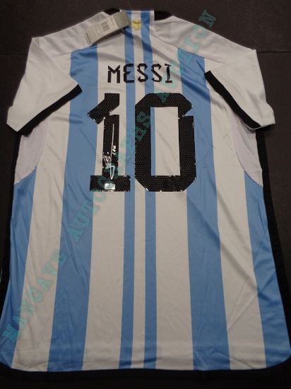 Lionel Messi Argentina Autographed Adidas 2022-23 FIFA World Cup Jersey GA coa