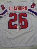 Raymond Clayborn New England Patriots Autographed & Inscribed Custom Football Jersey JSA W coa