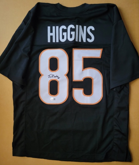 Tee Higgins Cincinnati Bengals Autographed Custom Football Jersey Beckett coa