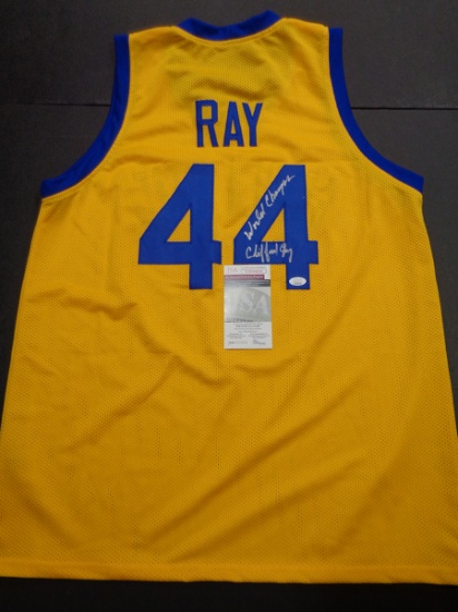 Clifford Ray Golden State Warriors Autographed & Inscribed Custom Basketball Jersey JSA W coa