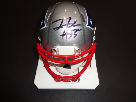 Josh Ushe New England Patriots Autographed Riddell Mini-Helmet JSA W coa