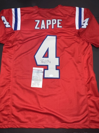 Bailey Zappe New England Patriots Autographed Custom Football Jersey JSA w coa