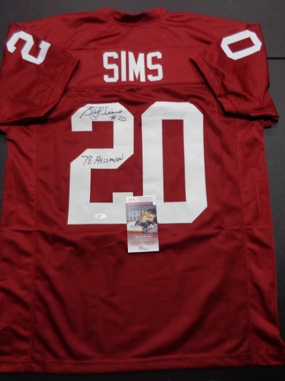Billy Sims Oklahoma Sooners Autographed & Inscribed Custom Football Jersey JSA W coa