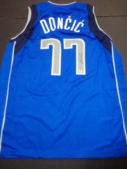 Luka Doncic Dallas Mavericks Autographed Custom Basketball Jersey GA coa