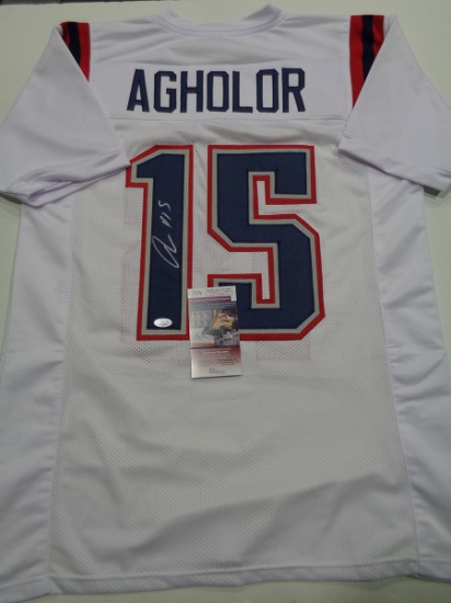 Nelson Agholor New England Patriots Autographed Custom Football Style Jersey JSA W coa