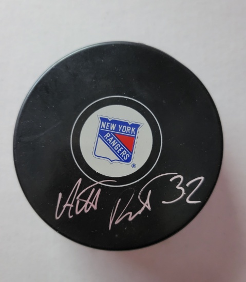Antta Raata New York Rangers Autographed Hockey Puck Antta Raata Holo (YSMS)