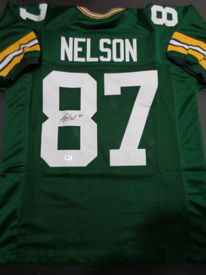 Jordy Nelson Green Bay Packers Autographed Custom Football Jersey GA coa