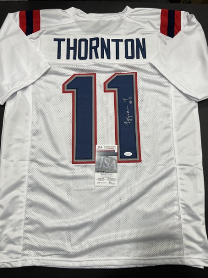 Tyquan Thornton New England Patriots Autographed Custom Football Jersey JSA W coa