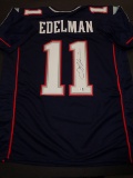 Julian Edelman New England Patriots Autographed Custom Football Jersey GA coa
