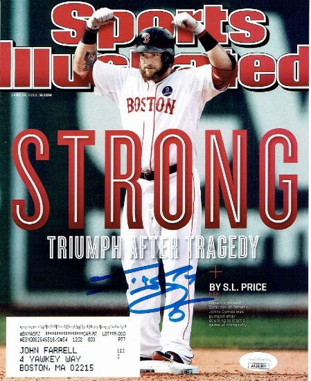 Jonny Gomes Boston Red Sox Autographed 8x10 SI Cover Photo JSA w