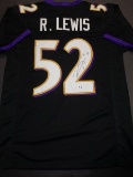 Ray Lewis Baltimore Ravens Autographed Custom Football Jersey GA coa
