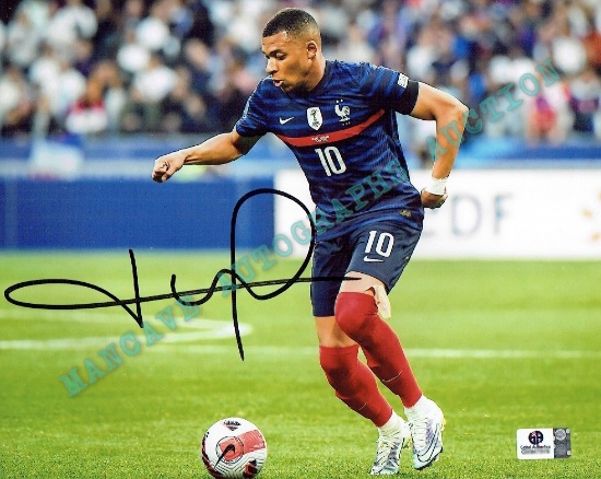 Kylian Mbappé Paris Saint-Germain Autographed 8x10 Photo GA coa  *3