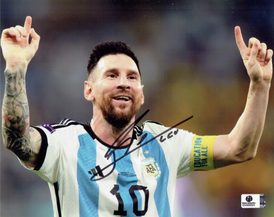 Lionel Messi Argentina Autographed 8x10 Photo GA coa  *1