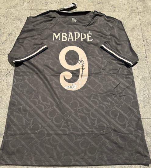 Kylian Mbappe Real Madrid Autographed Adidas 2024-25 3rd Jersey GA coa
