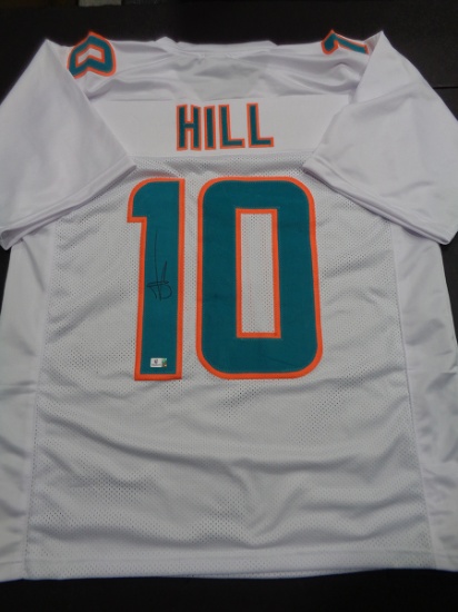 Tyreek Hill Miami Dolphins Autographed Custom Football Jersey GA coa