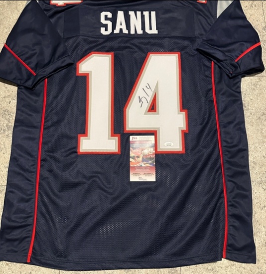 Mohamed Sanu New England Patriots Autographed Custom Football Jersey JSA W coa
