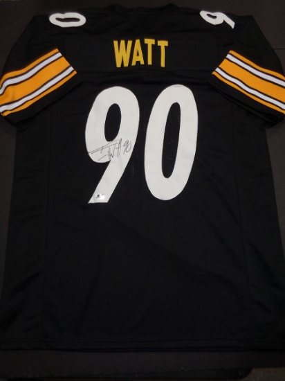 T.J. Watt Pittsburgh Steelers Autographed Custom Football Jersey coa