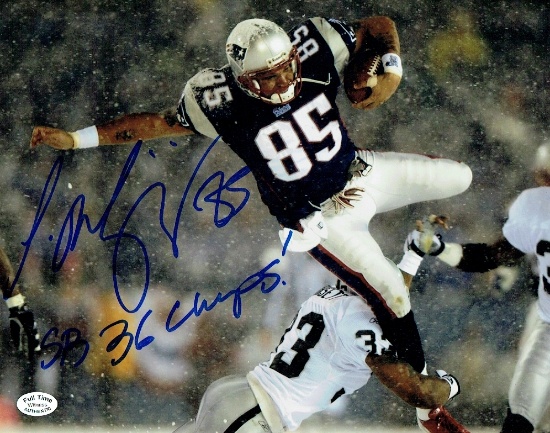 Jermaine Wiggins New England Patriots Autographed & Ins 8x10 Photo coa *5