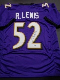 Ray Lewis Baltimore Ravens Autographed Custom Football Jersey coa