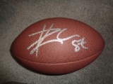 Travis Kelce Kansas City Chiefs Autographed Wilson Football coa