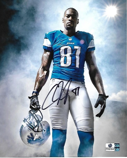Calvin Johnson Detroit Lions Autographed 8x10 Photo coa  *2