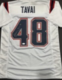 Jehlani Tavai New England Patriots Autographed Custom Football Jersey Holo