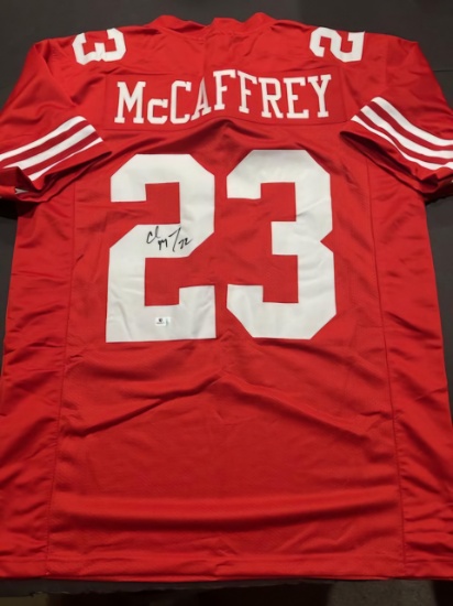 Christian McCaffery San Francisco 49ers Autographed Custom Football Jersey coa