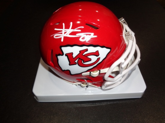 Travis Kelce Kansas City Chiefs Autographed Riddell Mini-Helmet coa